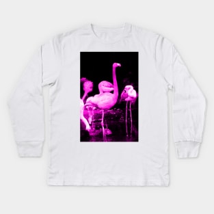 Hot Pink Flamingos Kids Long Sleeve T-Shirt